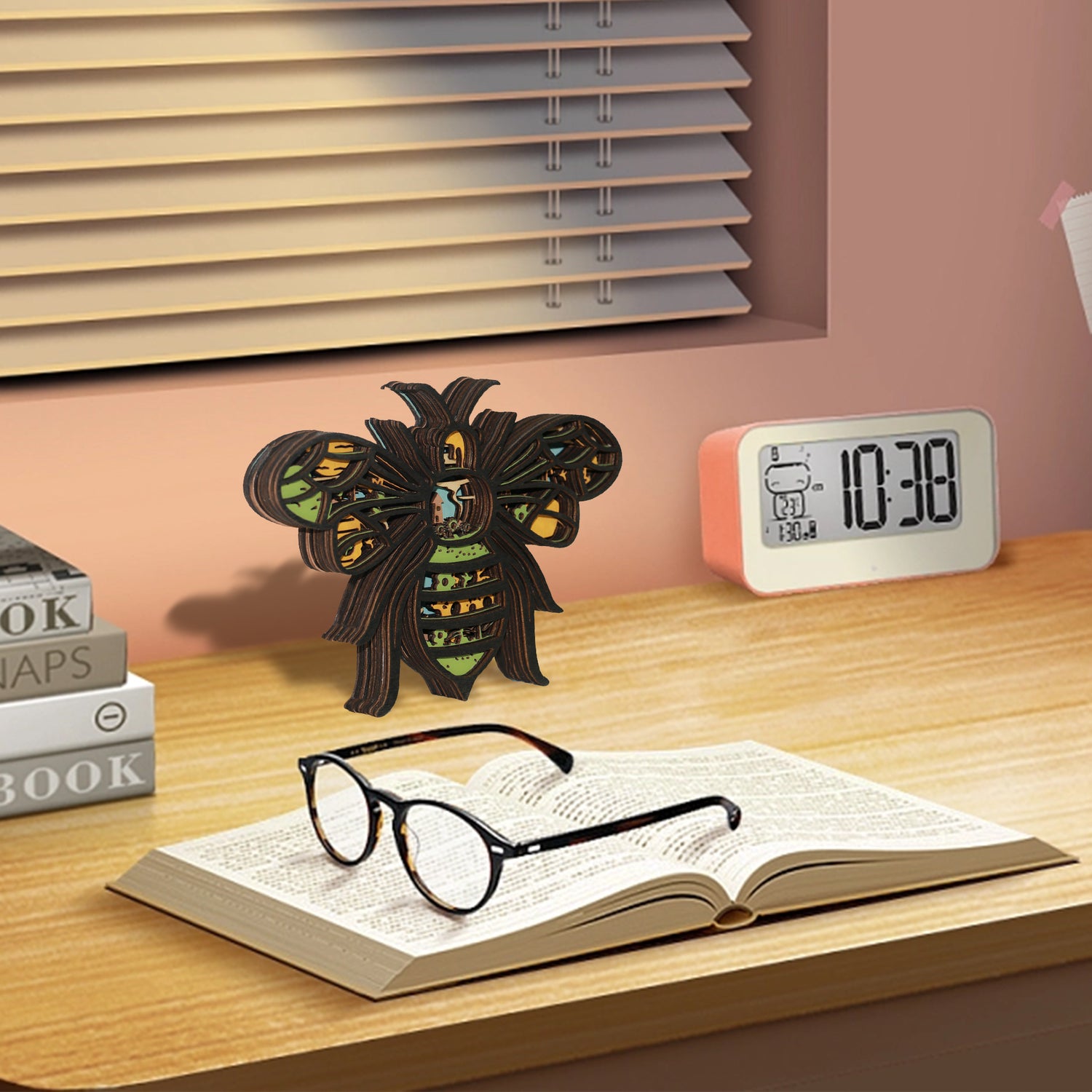 Wooden Honeybee Carving Handcraft Gift