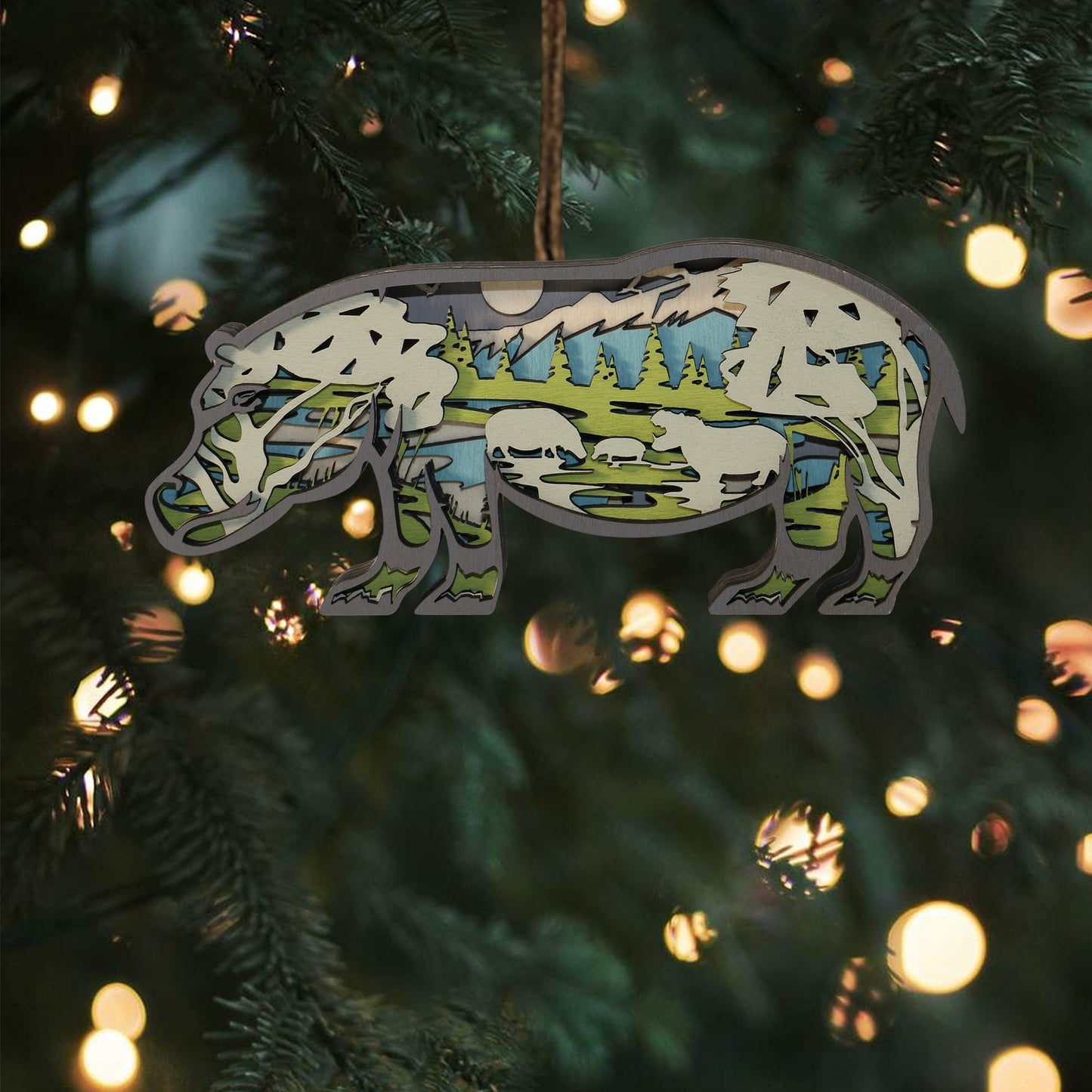 Wooden Hippos Carving Handcraft Gift