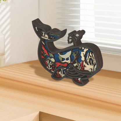 Wooden Whale Carving Handcraft Gift
