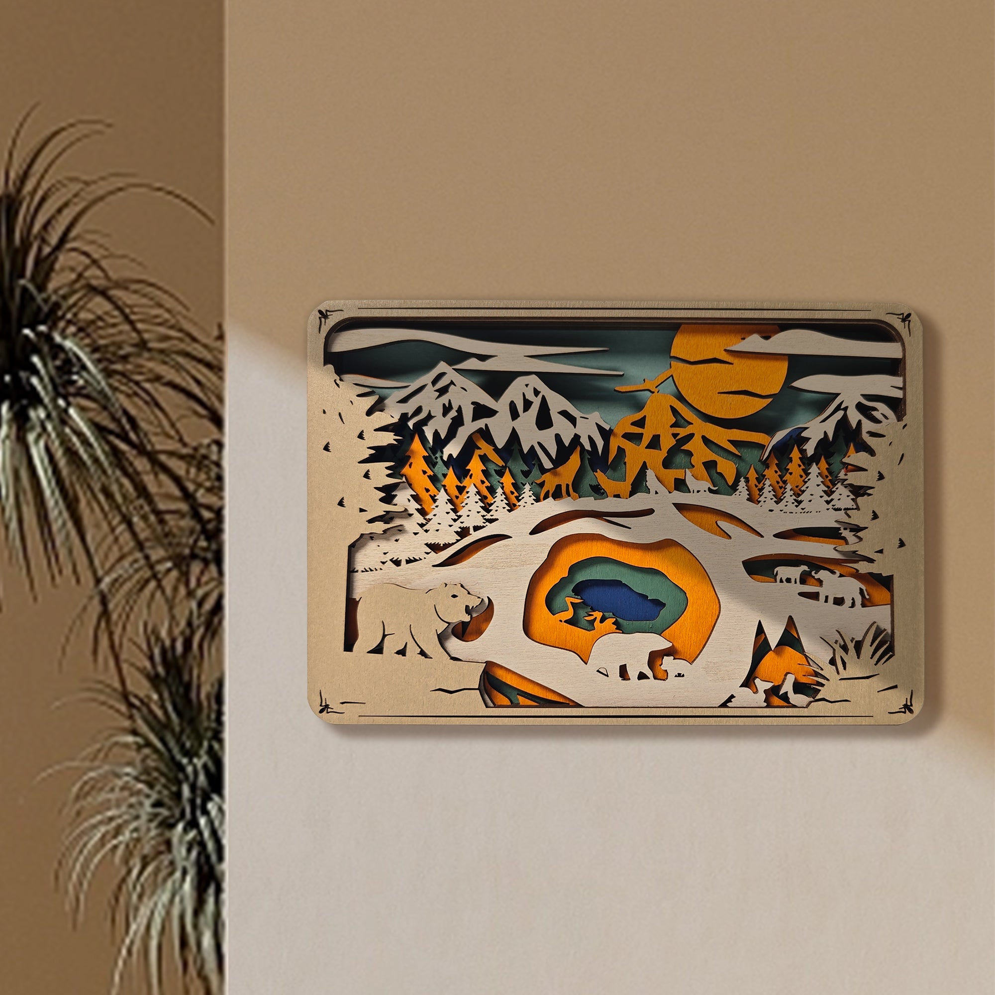 Wooden Yellowstone National Park Carving Handcraft Gift